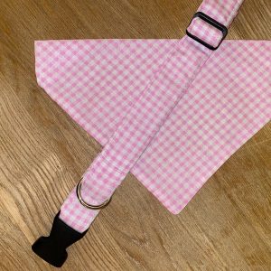 Waggle Mail Collar & Bandana - Pink Gingham
